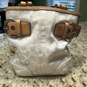 Coach bag with bee embroidery